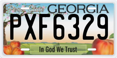 GA license plate PXF6329