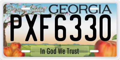 GA license plate PXF6330