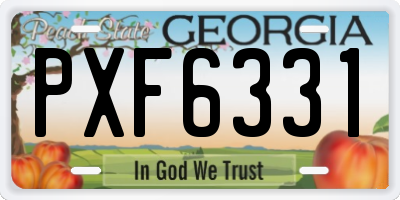 GA license plate PXF6331