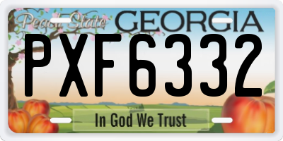 GA license plate PXF6332