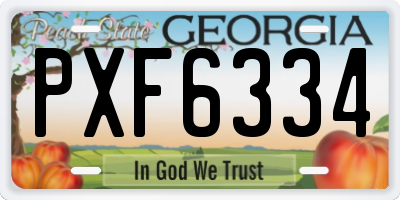 GA license plate PXF6334