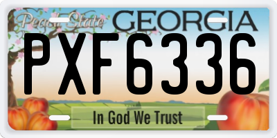 GA license plate PXF6336
