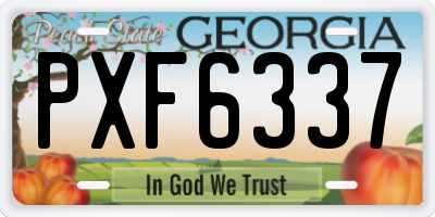 GA license plate PXF6337