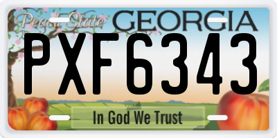 GA license plate PXF6343
