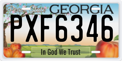GA license plate PXF6346