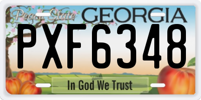 GA license plate PXF6348