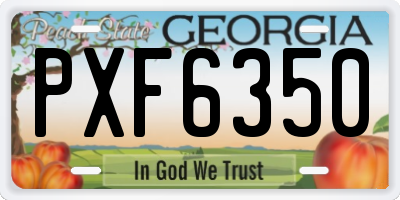 GA license plate PXF6350