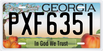 GA license plate PXF6351
