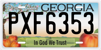GA license plate PXF6353