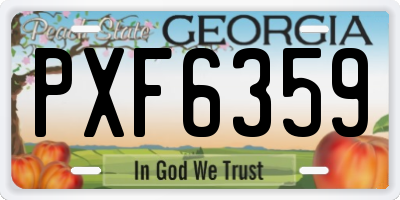 GA license plate PXF6359