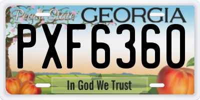 GA license plate PXF6360