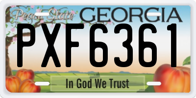 GA license plate PXF6361