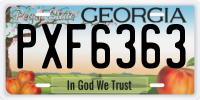 GA license plate PXF6363