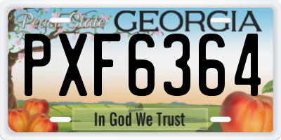GA license plate PXF6364