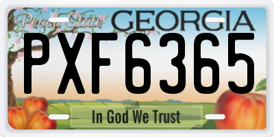 GA license plate PXF6365