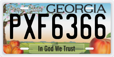 GA license plate PXF6366