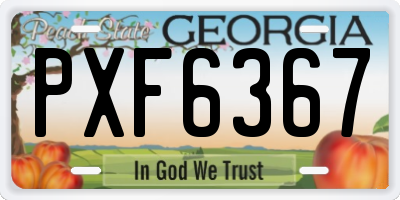 GA license plate PXF6367