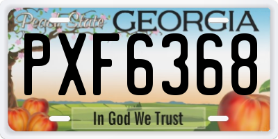 GA license plate PXF6368