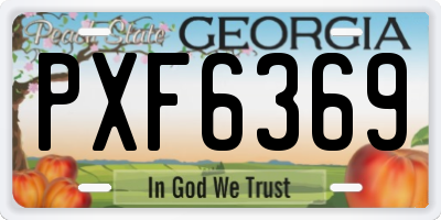 GA license plate PXF6369