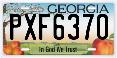 GA license plate PXF6370