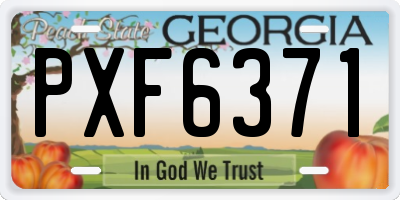 GA license plate PXF6371