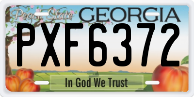 GA license plate PXF6372
