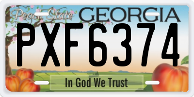 GA license plate PXF6374
