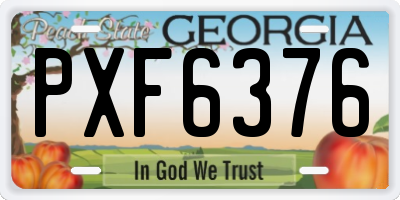GA license plate PXF6376