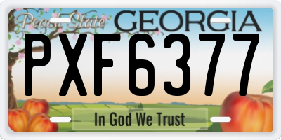 GA license plate PXF6377