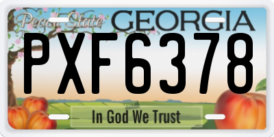GA license plate PXF6378
