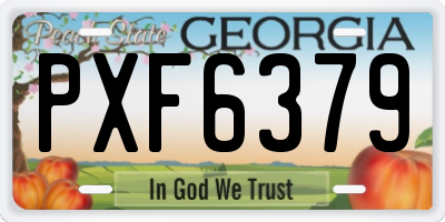 GA license plate PXF6379