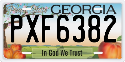 GA license plate PXF6382