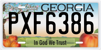 GA license plate PXF6386