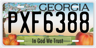 GA license plate PXF6388