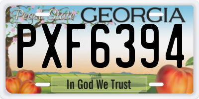 GA license plate PXF6394