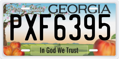 GA license plate PXF6395
