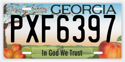 GA license plate PXF6397