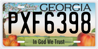 GA license plate PXF6398