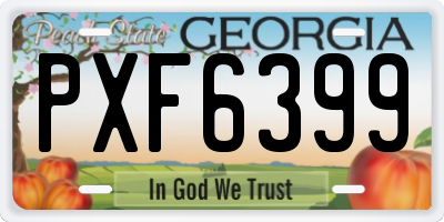 GA license plate PXF6399