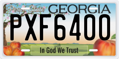 GA license plate PXF6400