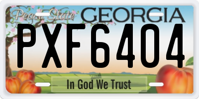 GA license plate PXF6404