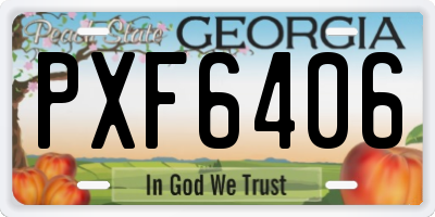 GA license plate PXF6406
