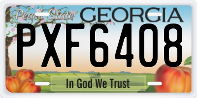 GA license plate PXF6408