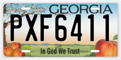 GA license plate PXF6411