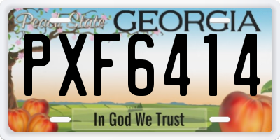 GA license plate PXF6414