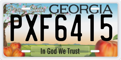 GA license plate PXF6415