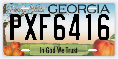 GA license plate PXF6416