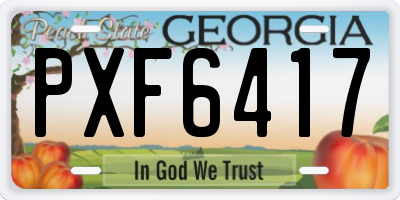 GA license plate PXF6417