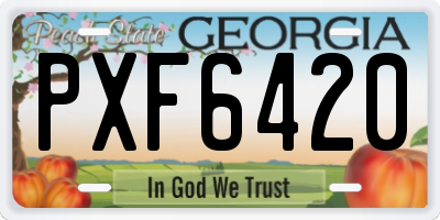 GA license plate PXF6420