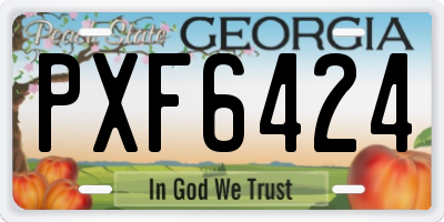 GA license plate PXF6424